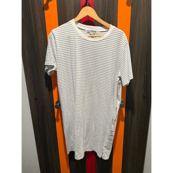 Cotton Emporium Dresses & Skirts - Cotton Emporium Striped Light Blue and White T-Shirt Casual Dress Sz. L